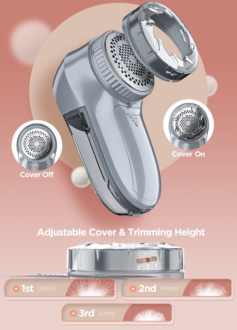 Bymore Fabric Shaver Lint Shaver for Clothes, Dual Power Lint Remover with Battery or Corded Use, Portable Sweater Shaver for Clothing, Furniture & Travel - Image 4